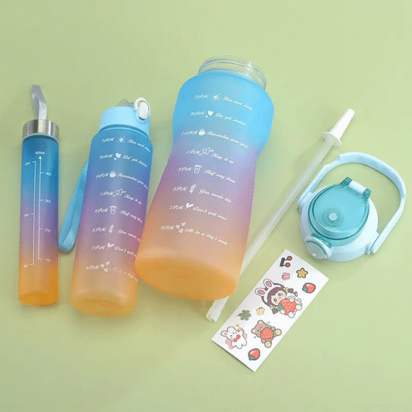 Set of 3 Motivational Water Bottles – Sports, Gym, Office & Home Use