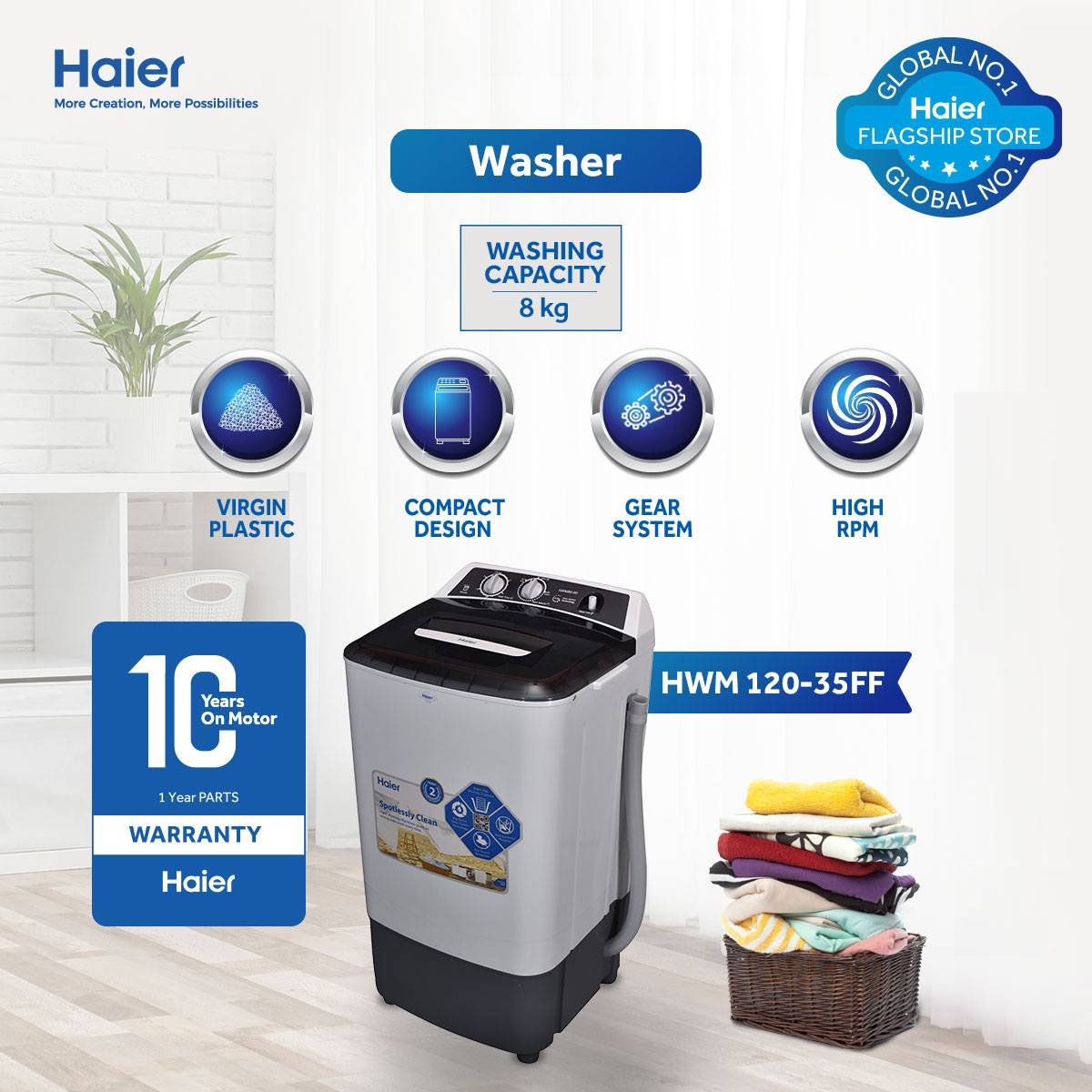 Haier
Washing Machine
HWM 120-35FF