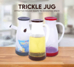 1L Kitchen Plastic Oil Jug with Lid & Handle – Random Color