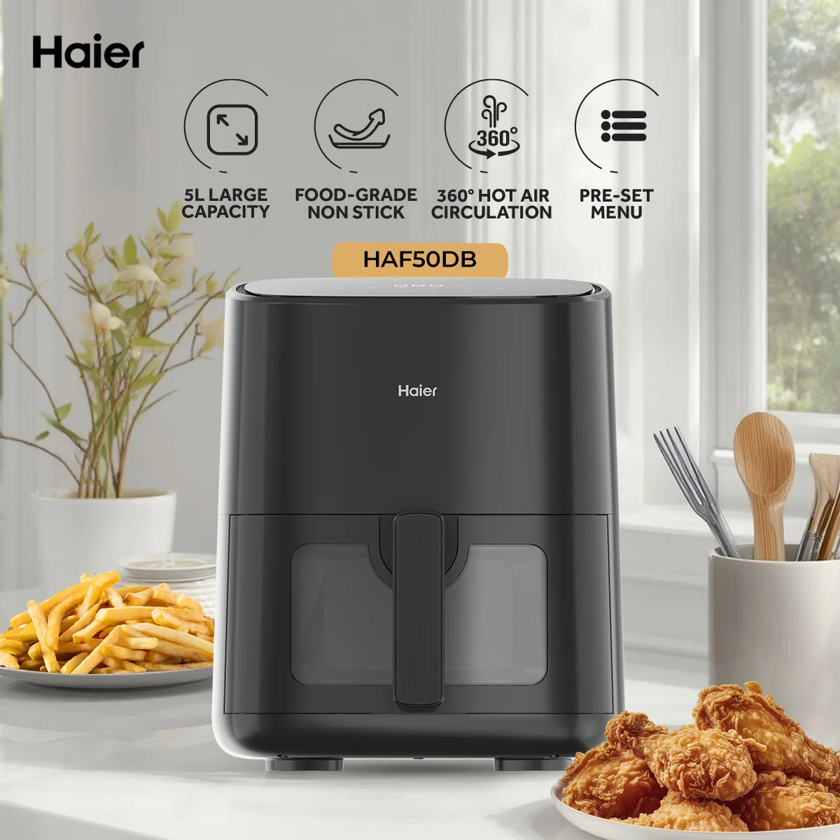 Haier Black 5L Air Fryer - HAF50DB
