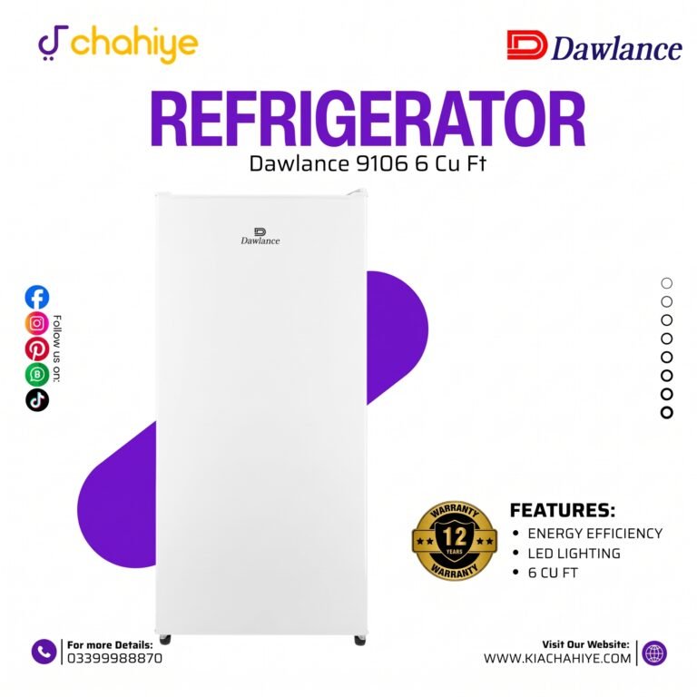 Dawlance 9106 6 Cu Ft Bedroom Series Energy Saving White Single Door Refrigerator