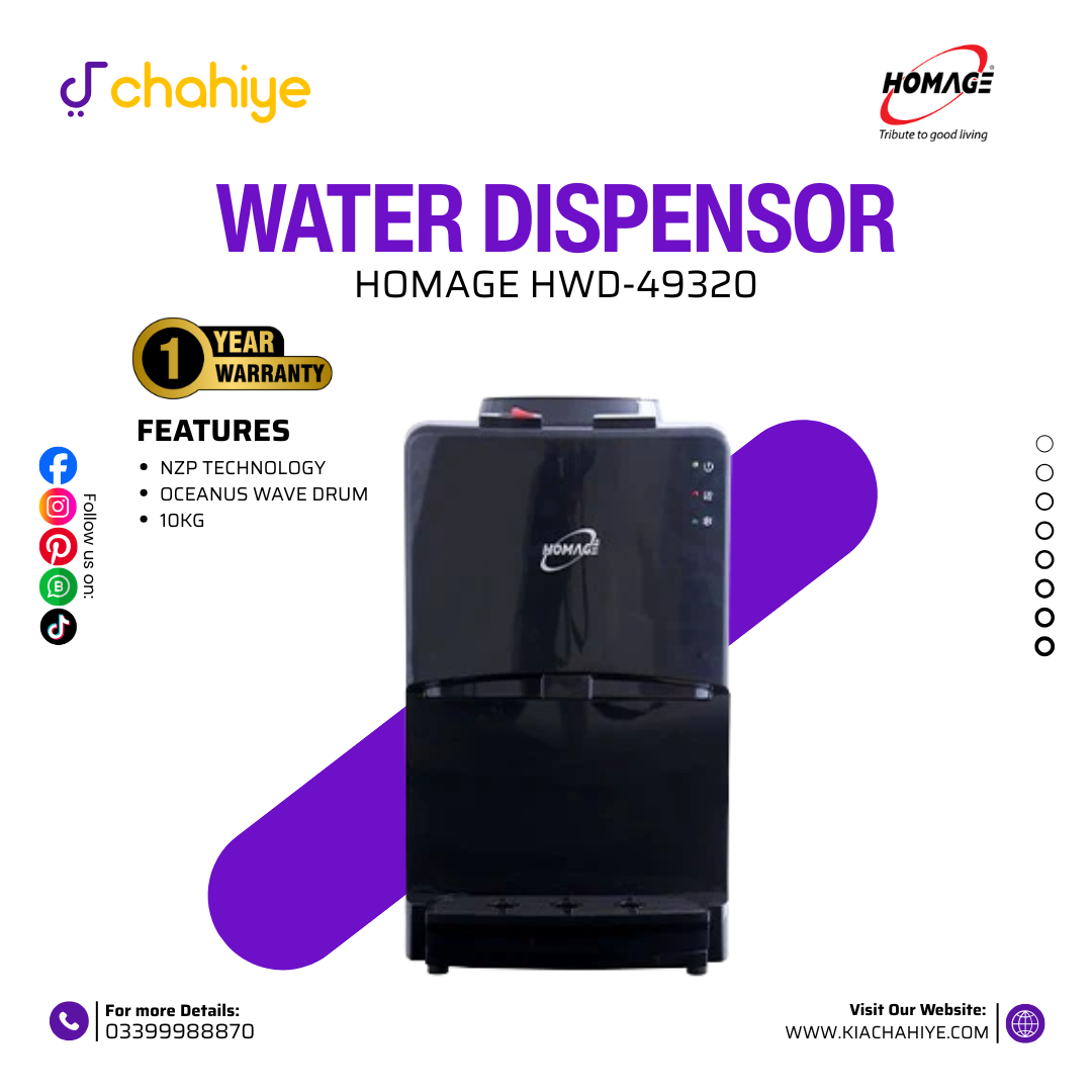 Homage Table Top HWD-49320 Black Water Dispenser Homage Table Top HWD-49320 Black Water Dispenser