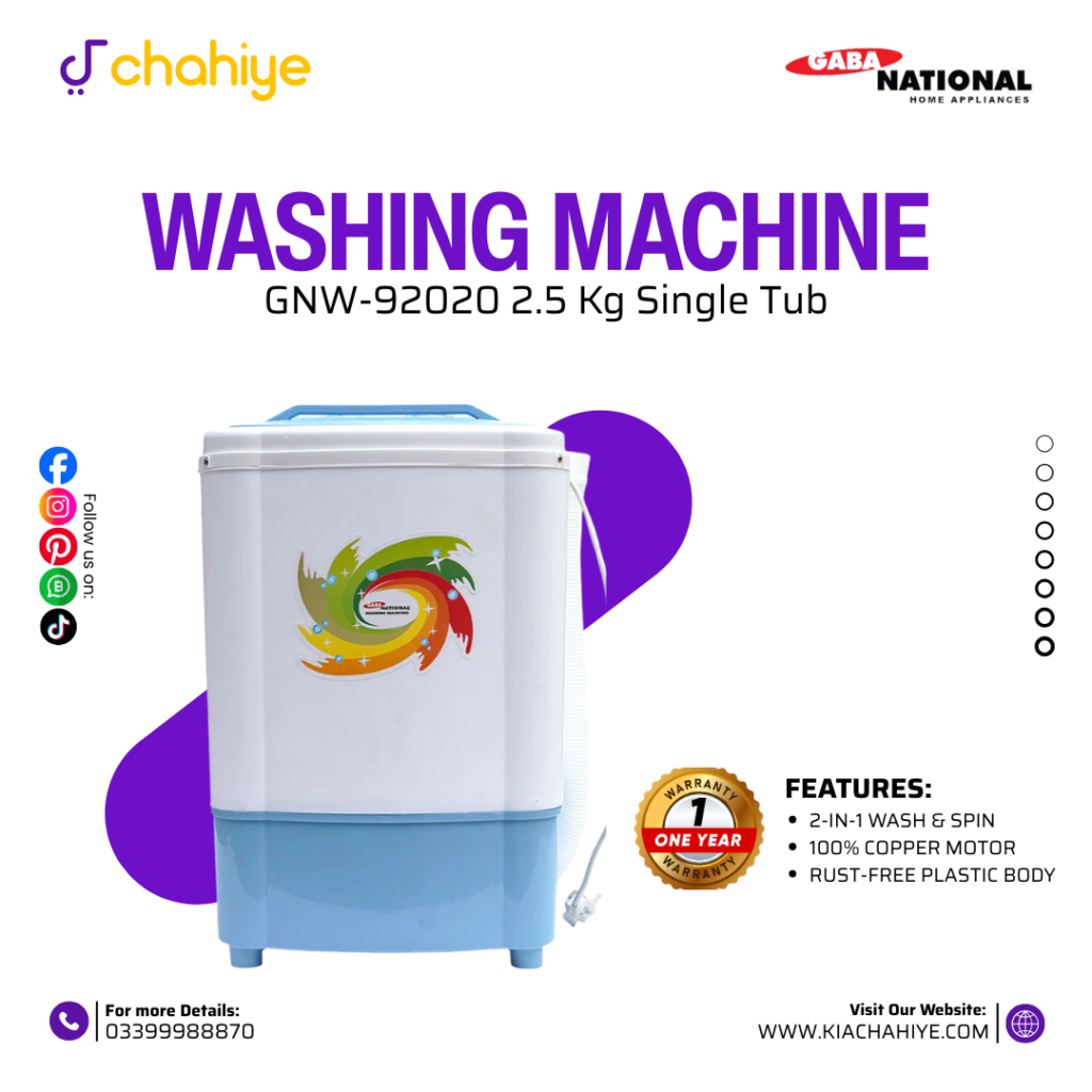 Gaba National GNW-92020 2.5 Kg Single Tub Baby Washing Machine