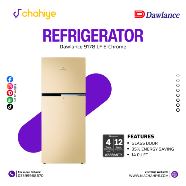 Dawlance 9178 LF E-Chrome Hairline Golden