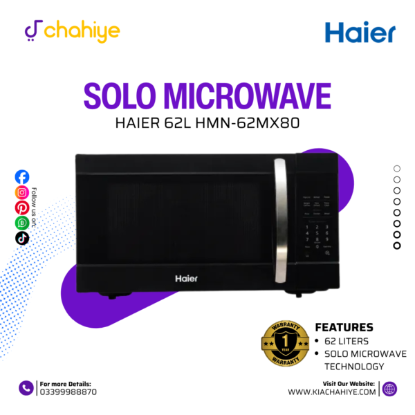 Haier 62L HMN-62MX80 Solo Microwave