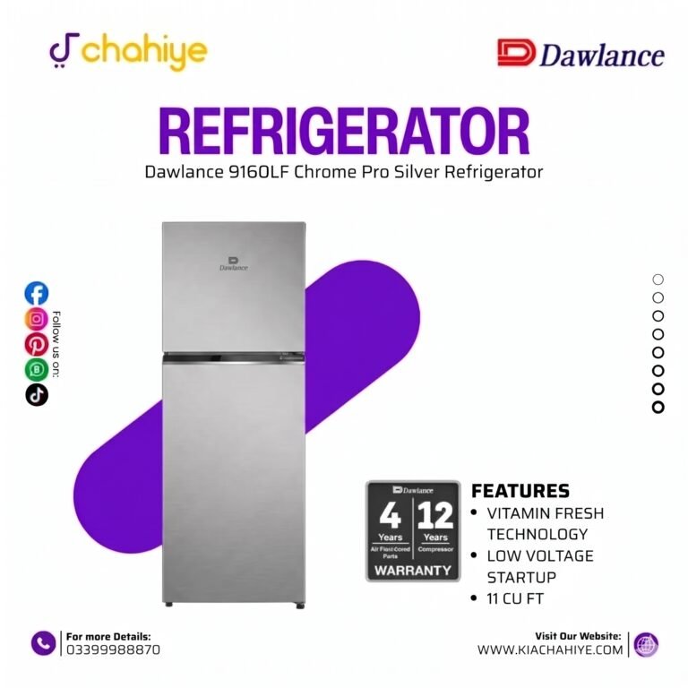 Dawlance 9160LF Chrome Pro Silver Refrigerator