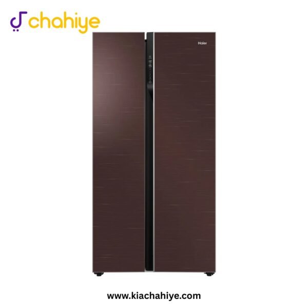 Haier HRF-622 ICG 22 Cu Ft Chocolate Glass Side by Side Twin Inverter Refrigerator