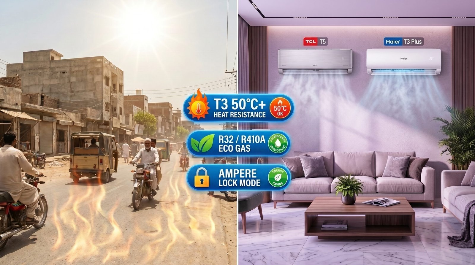 TCL T5 vs Haier T3 Plus Which Inverter AC Is Better in Pakistan 2026?