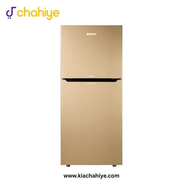 Orient 12 Cu Ft Hairline Golden VCM Door Direct Cool Non-Inverter Refrigerator - Grand 335 - 3 Years Compressor Warranty