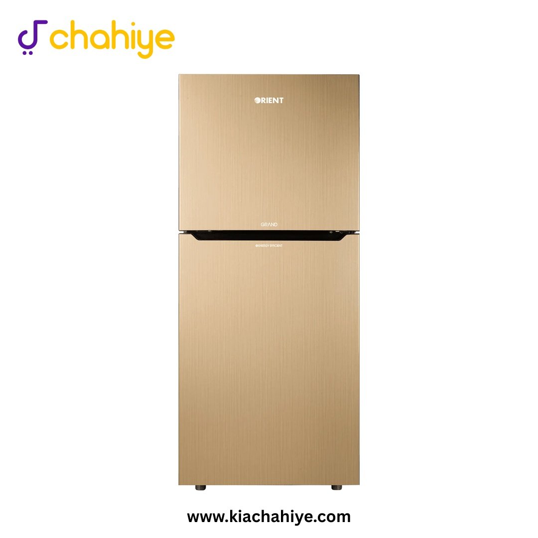 GRAND_335_GOLDEN_1 Orient 12 Cu Ft Hairline Golden VCM Door Direct Cool Non-Inverter Refrigerator - Grand 335 - 3 Years Compressor Warranty - Image 1