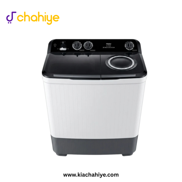 Haier 10 Kg Silver and Grey Semi-Automatic Twin Tub Washing Machine - HTW 100-196S Shower Rinse - 10 Years Motor Warranty