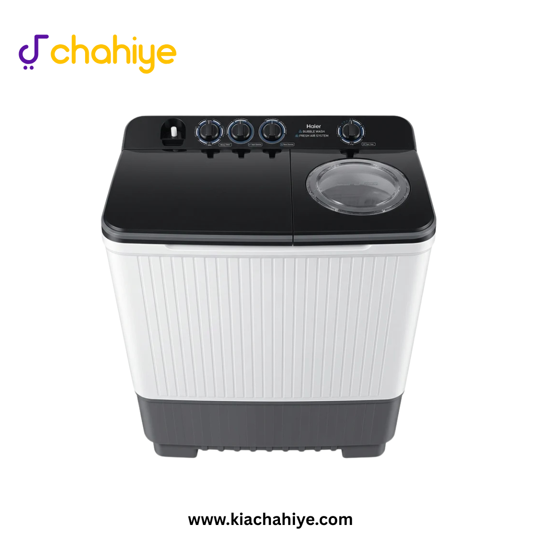 HAIER HTW 130-196 WB_1 Haier 13 Kg White and Black Semi-Automatic Twin Tub Washing Machine - HTW 130-196 WB - 10 Years Motor Warranty - Image 1