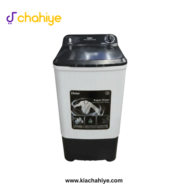 Haier 8 Kg White and Black Semi-Automatic Single Tub Spin Dryer - HWS 80-60 WB Shower Rinse - 10 Years Motor Warranty