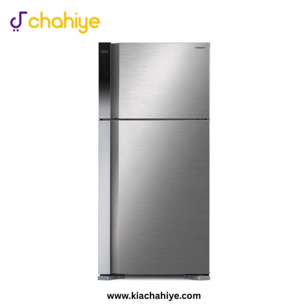 Hitachi 20 Cu Ft Brilliant Silver Steel Door No-Frost Inverter Refrigerator - R-VG760KBSL Big2 No-Frost Inverter - 3 Years Compressor Warranty
