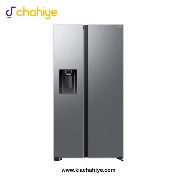 Samsung 22.5 Cu Ft Metal Silver Side-by-Side Steel Door No-Frost Inverter Refrigerator - RS70F64K1TAE RS90F Side-by-Side with - 10 Years Compressor Warranty