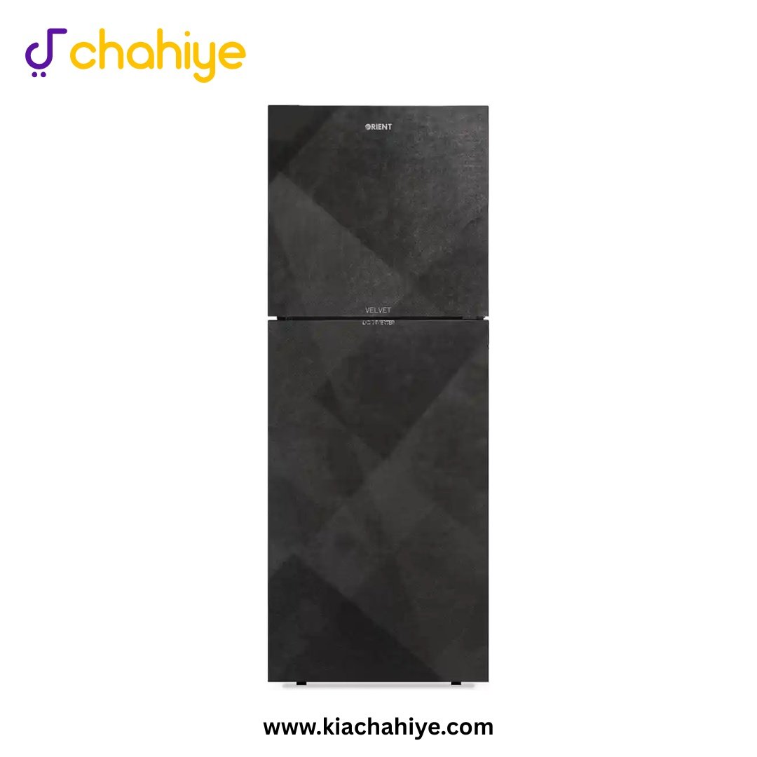 VELVET_380I_BLACK_1 Orient 13.5 Cu Ft Silk Black Glass Door Direct Cool Inverter Refrigerator - Velvet 380I - 3 Years Compressor Warranty - Image 1